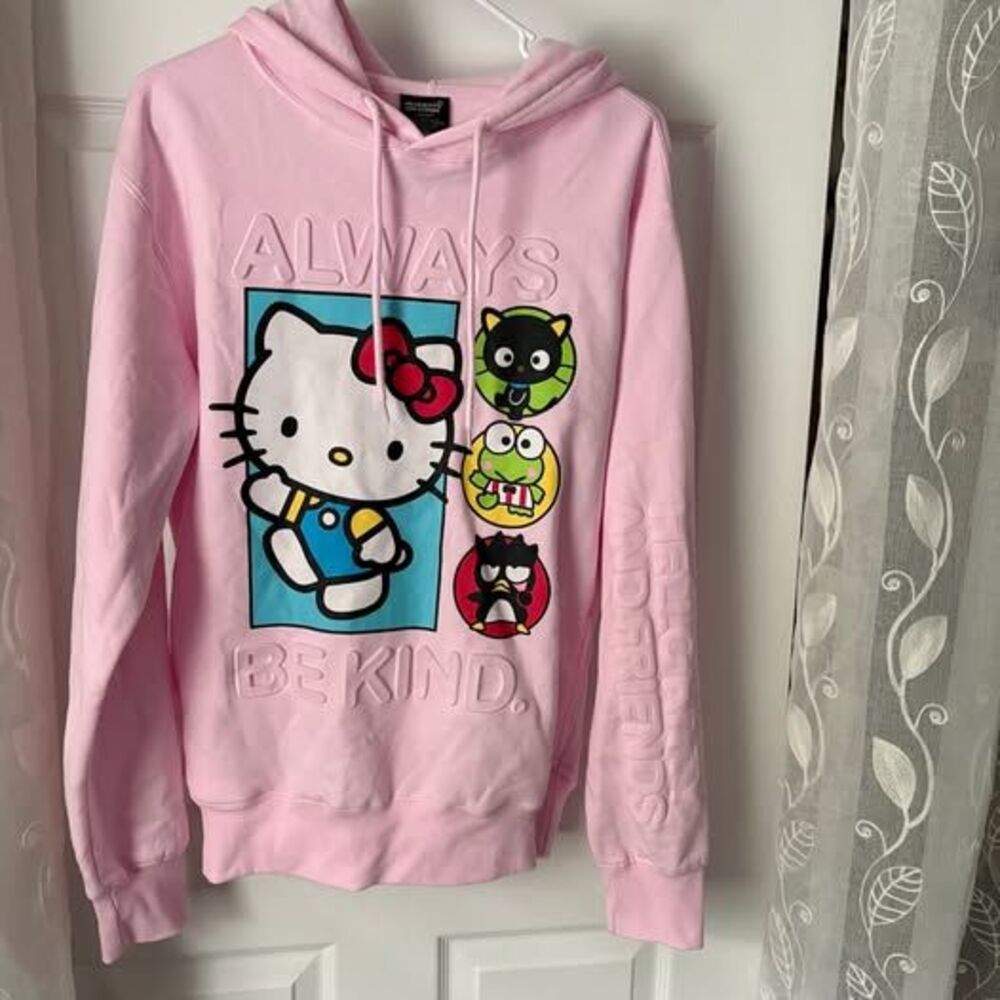 Hello Kitty and Friends Pink Hoodie Womens Size S Sanrio